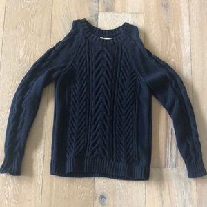 Loft navy open shoulder sweater